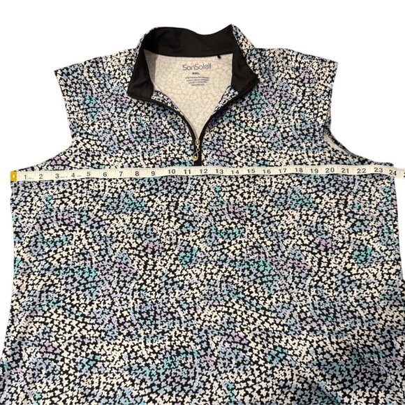 Sansoleil Women's XXL Top Sleeveless 1/4 Zip Polo Top UV 50+ - Picture 5 of 7